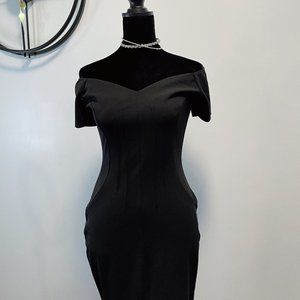 Elegant Long Off-the-shoulder Split Dress